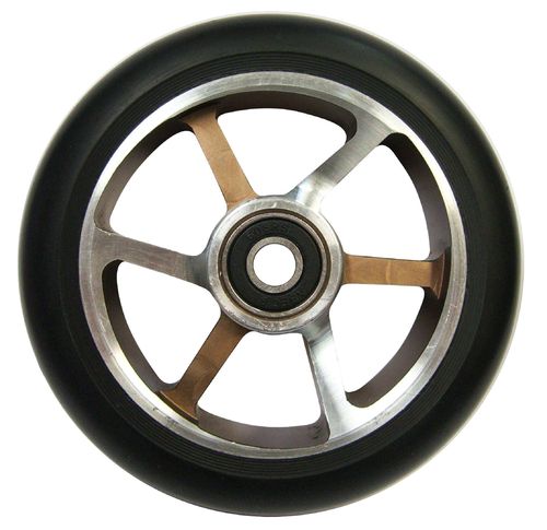Chilli Pro Scooter Ersatzrolle Wheel 6-Spoked 110mm black PU / silver-choco core