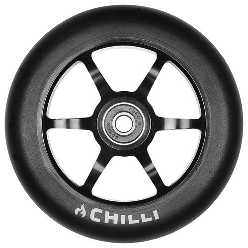Chilli Pro Scooter Ersatzrolle Wheel 6-Spoked 120mm black PU / black core