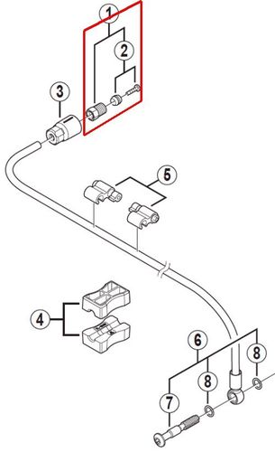 Shimano Bremsleitungsschraube für geraden Anschluss kompl. mit Olive / Insertpin SM-BH90 Y-8JA98010