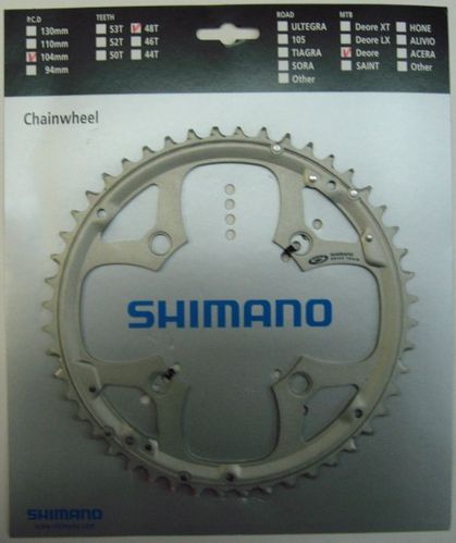 Shimano Deore 2000 4-Arm 48 Zähne T-Type IG Alu silber für Schutzring Y-1DS98230