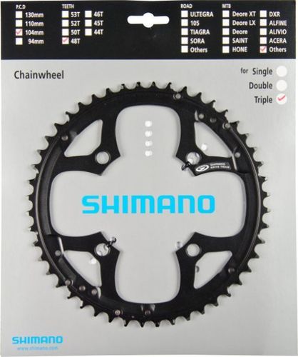 Shimano Deore 2000 4-Arm 48 Zähne T-Type IG Alu schwarz für Schutzring Y-1FM98120 / Y-1HL98140