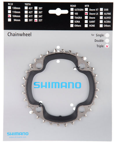 Shimano SLX ab 2009 4-Arm 9-fach 32 Zähne AA-Type Stahl / Verbundwerkstoff schwarz Y-1KF98040
