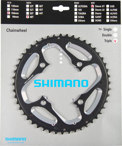 Shimano XT ab 2012 4-Arm 10-fach 48 Zähne AL-Type Alu schwarz für Ketttenschutzring Y-1MP98060 ***