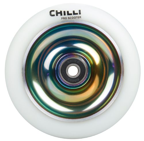 Chilli Pro Scooter Ersatzrolle Wheel Fullcore 110mm white PU / rainbow core