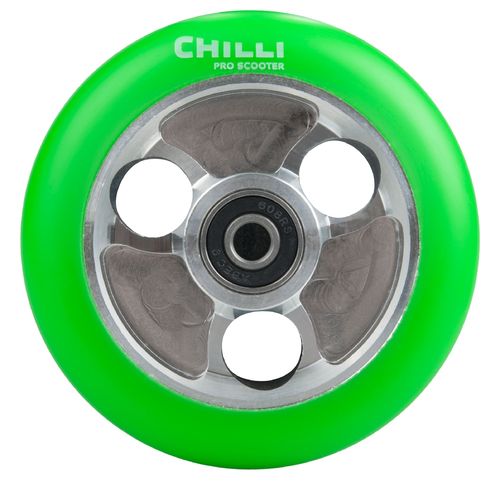 Chilli Pro Scooter Ersatzrolle Wheel Parabol 100mm green PU / silver core