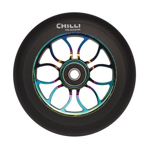 Chilli Pro Scooter Ersatzrolle Wheel Reaper 110mm Neochrome black PU / Rainbow core